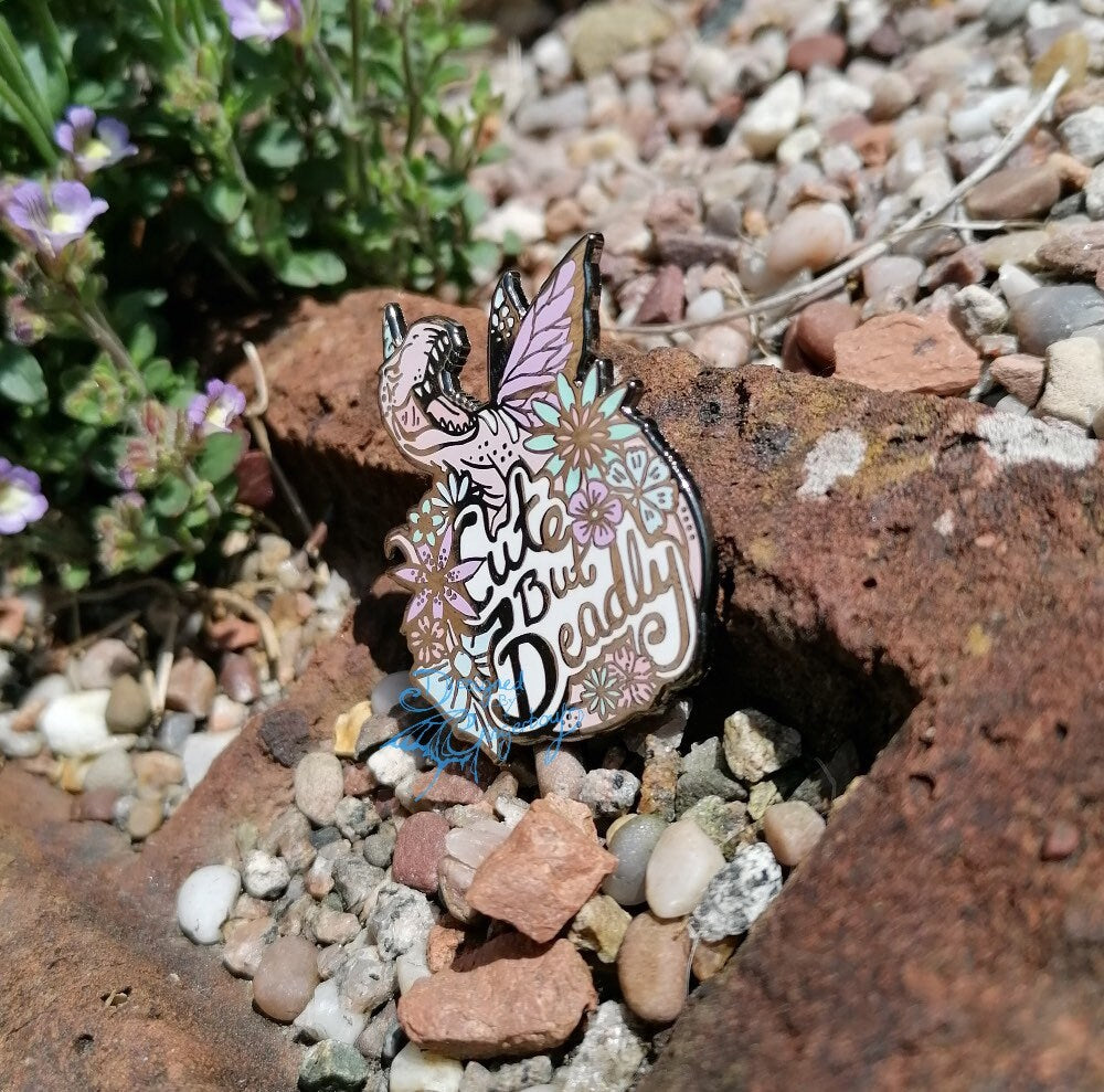 Kawaii Cute But Deadly Faerie Dino Hard Enamel Pin