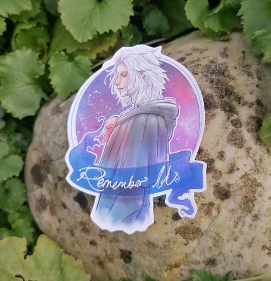FFXIV Emet-Selch Hades Remember Us Quote Sticker