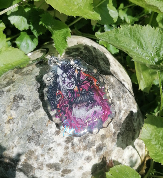 Japan Inspired Launda Acrylic Keyring - Ghost Spirit -