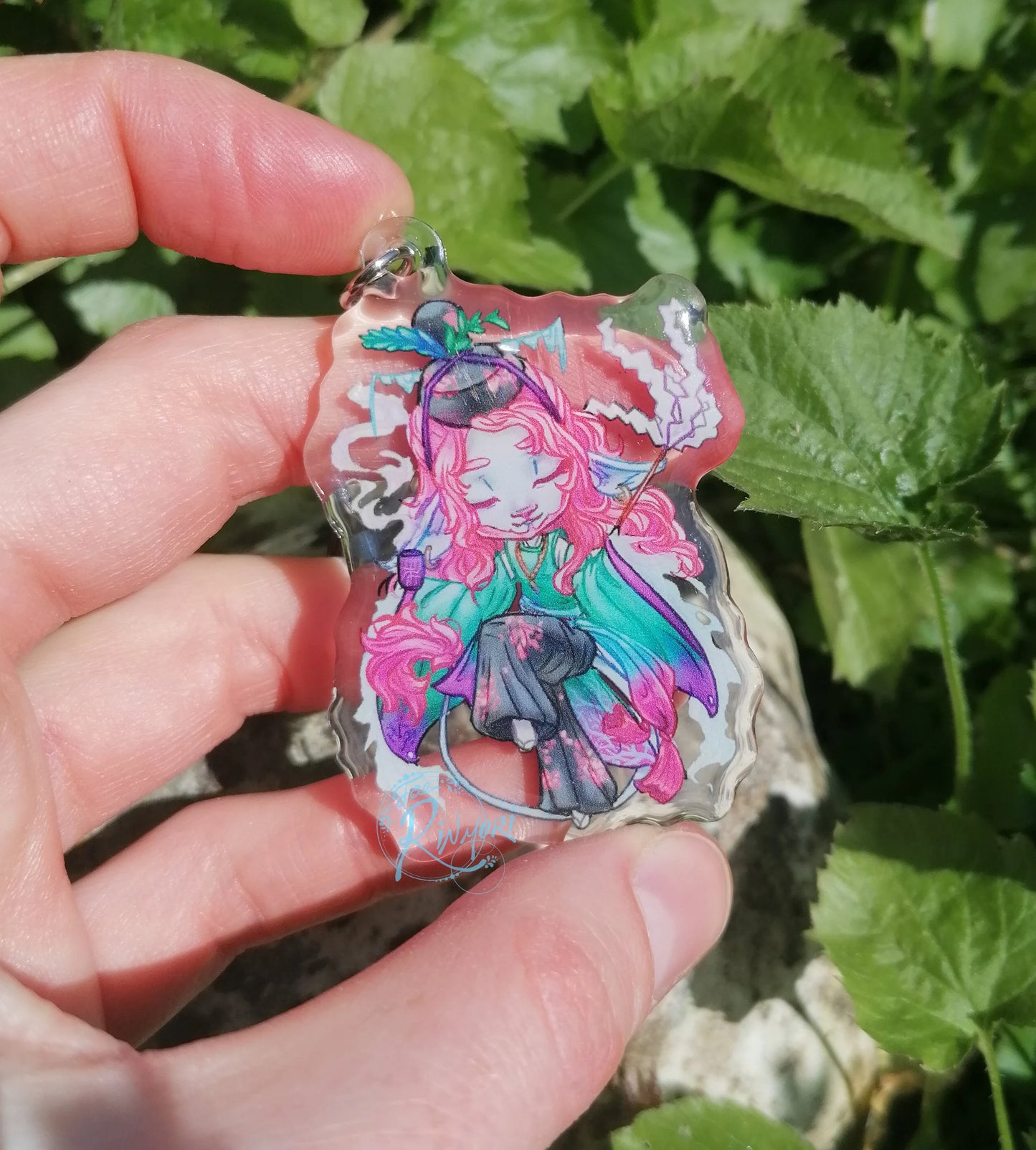 Japan Inspired Caduceus Acrylic Keyring - Shrine Priest -
