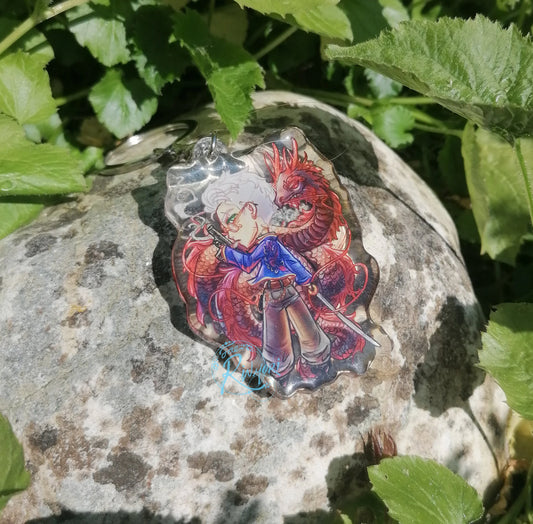 Japan Inspired Percy Acrylic Keyring - Yakuza Mob Boss -