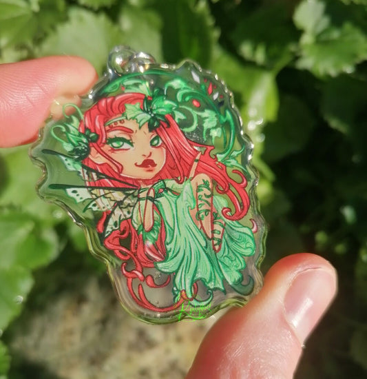 Poison Ivy Art Nouveau Faerie Inspired Keyring