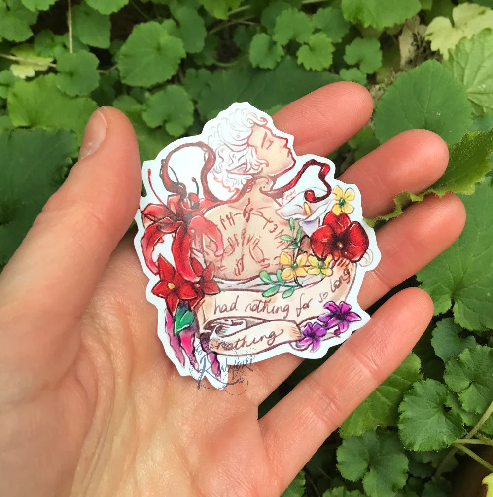 BG3 Astarion Flower Quote Sticker