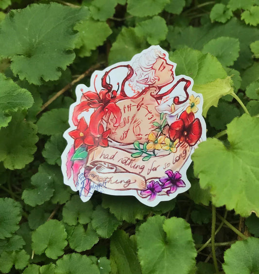 BG3 Astarion Flower Quote Sticker