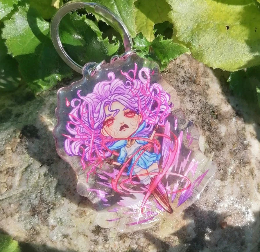 Japan Inspired Imogen Acrylic Keyring - Creepy Horror High Schooler -