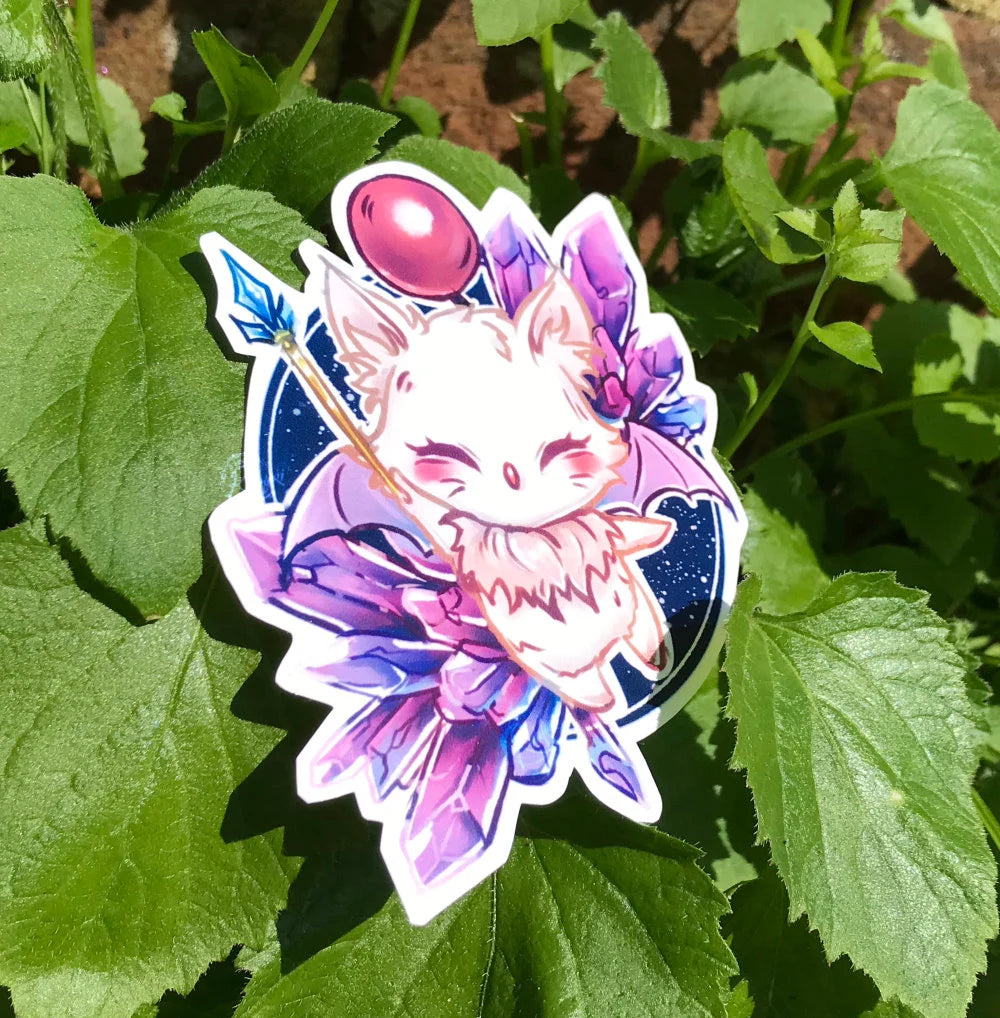 Kawaii Crystal Moogle Inspired Sticker