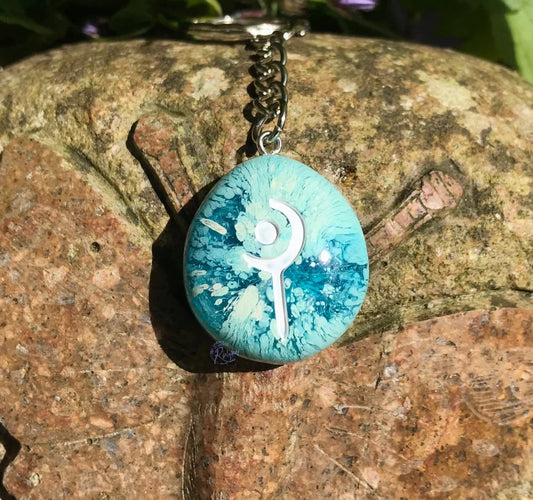 FFXIV White Mage Healer Role Job Stone - Blue White