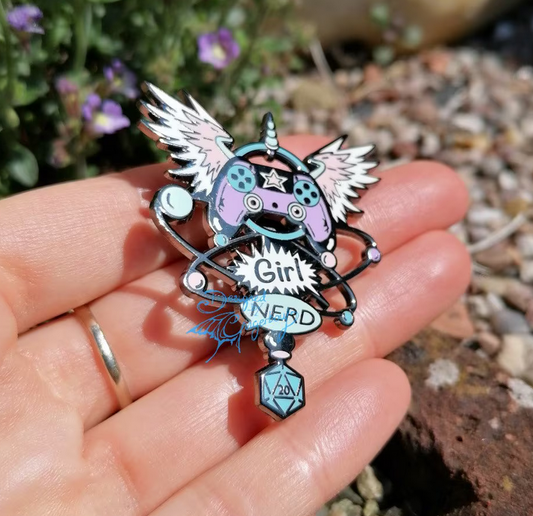 Super Girl Nerd Paste Hard Enamel Pin