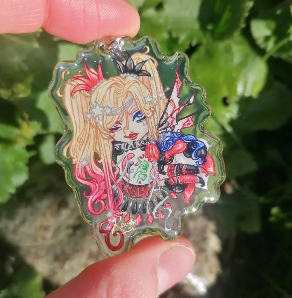 Harley Quinn Art Nouveau Faerie Inspired Keyring