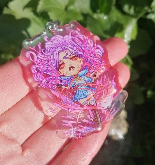 Japan Inspired Imogen Acrylic Keyring - Creepy Horror High Schooler -