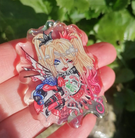 Harley Quinn Art Nouveau Faerie Inspired Keyring