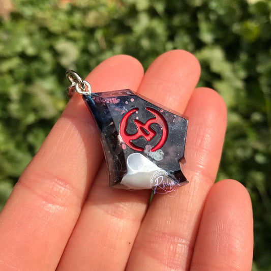 FFXIV Samurai Melee DPS Role Job Stone - Navy Red White